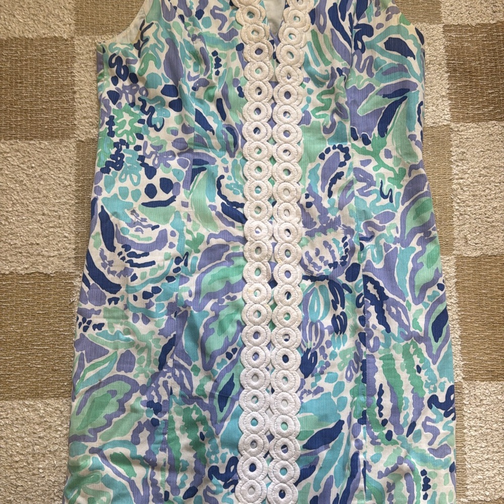 Lilly Pulitzer Blue and Green Mini Dress